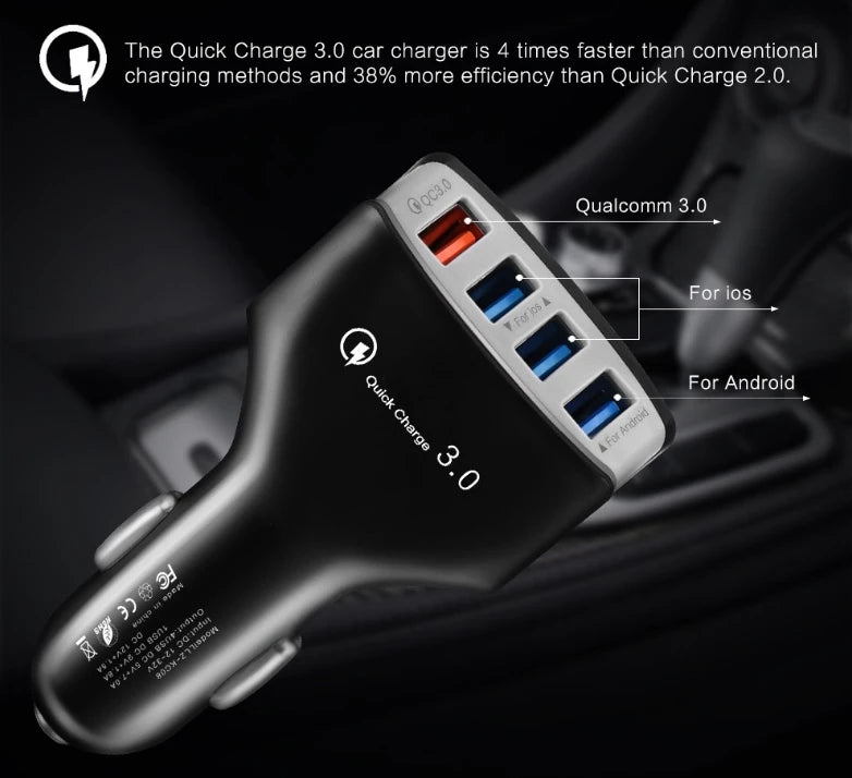 4USB QC 3.0 4Ports USB Car Portable Charger - Premium Chargers & Powerbanks from Dressmycell.com - Just $15! Shop now at Dressmycell.com 4USB QC 3.0 4Ports USB Car Portable Charger - Premium Chargers & Powerbanks from Dressmycell.com - Just $15! Shop now at Dressmycell.com